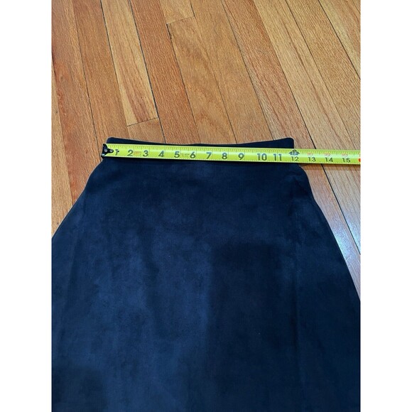 Evereve Level 99 Julia Faux Suede Midi Skirt Size XS Side Slit Modest Office NEW - Picture 6 of 16
